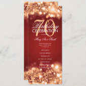 70誕生日プログラムGlam Lights金ゴールドRed Menu プログラム (正面/裏面)