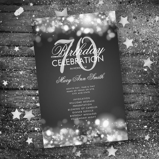 70誕生日プログラムLightsシルバーメニュー チラシ