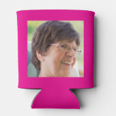 70誕生日ホットピンク金ゴールド写真テンプレート 缶クーラー (裏面)