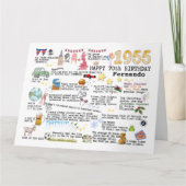 70誕生日マイルストーン誕生日カード1955ファクト サンキューカード (正面)