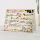 70誕生日マイルストーン誕生日カード1955ファクト サンキューカード (正面)