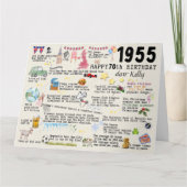 70誕生日マイルストーン誕生日カード1955ファクト サンキューカード (正面)