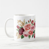 70誕生日マグカップおばあちゃん – フローラ名前をカスタムする コーヒーマグカップ (左)