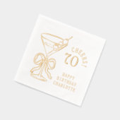 70誕生日マルティーニ応援7パーソナライズされた人 箔ナプキン (左)