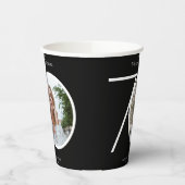 70誕生日ミニマリスト黒タイポグラフィ写真 紙コップ (左)