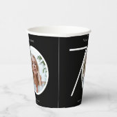 70誕生日ミニマリスト黒タイポグラフィ写真 紙コップ (右)