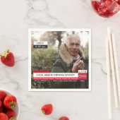 70誕生日メンズ🎉テレビニュースおもしろいフェイクメディア スタンダードカクテルナプキン (インサイチュ)