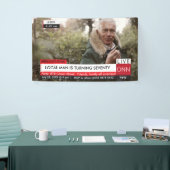 70誕生日メンズ🎉テレビニュースおもしろいフェイクメディア 横断幕 (トレードショー)