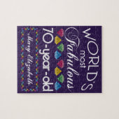 70誕生日モストファヴルカラフルゲムパープル ジグソーパズル (横)