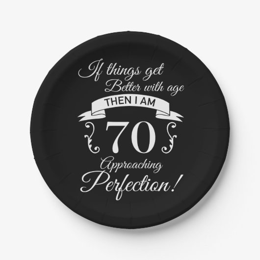 70誕生日ユーモアが完成に迫る ペーパープレート (正面)