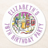 70誕生日ラウンド紙コースター ラウンドペーパーコースター (正面)