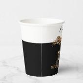 70誕生日ラグジュアリーゴールデンフラワークラシエレガントー 紙コップ (右)