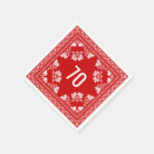 70誕生日レッドバンダナ スタンダードカクテルナプキン (角)