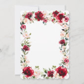 70誕生日レッドローズピンク牡丹フローラ 招待状 (裏面)