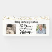 70誕生日レトロストリングライト2写真バナー 横断幕 (横)