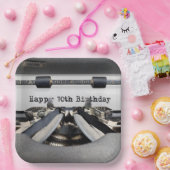 70誕生日レトロタイプライター ペーパープレート (パーティー)