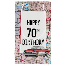 70誕生日レトロブイックオンマップ スモールペーパーバッグ