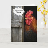 70誕生日ロースターピーキングのまわりにバーンドア カード (黄色い花)