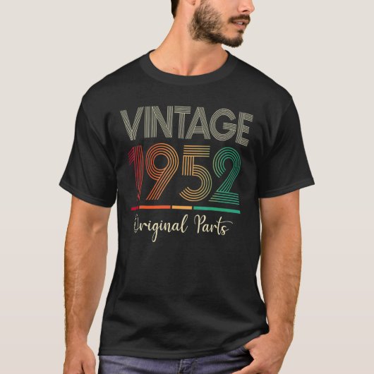 70誕生日ヴィンテージ1952年誕生日1952元 Tシャツ (正面)
