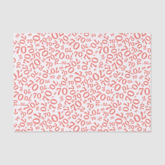 70誕生日乱数パターンサンゴ/白70番目 薄葉紙 (正面)