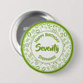70誕生日乱数パターン(緑/白) 缶バッジ (正面&裏面)