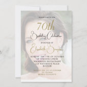 70誕生日写エレガント真 招待状 (裏面)
