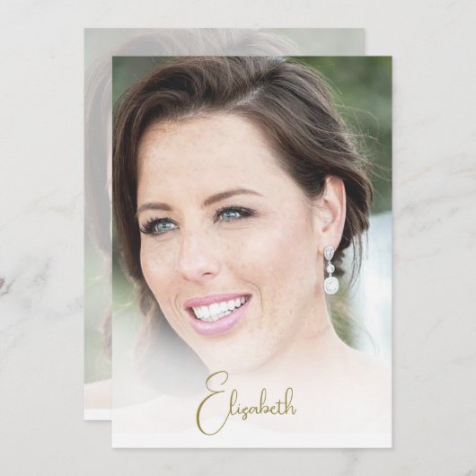 70誕生日写エレガント真 招待状 (正面/裏面)