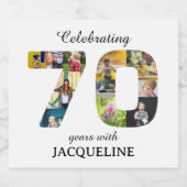 70誕生日写真テンプレートホワイト スパークリングワインラベル (シングルラベル)