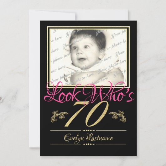 70誕生日写真 招待状 (正面)