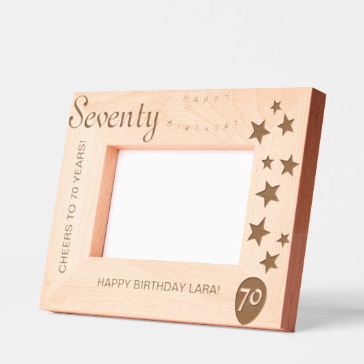 70誕生日刻印記念フレーム レーザー彫刻フレーム (左)