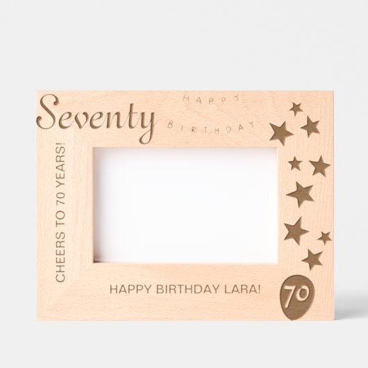 70誕生日刻印記念フレーム レーザー彫刻フレーム (正面)