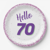 70誕生日又は任意の年齢 ペーパープレート (正面)