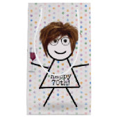 70誕生日向けワインで女の子をスティック スモールペーパーバッグ (正面)