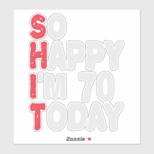 70誕生日嬉しい私は今日のギフト70おもしろいだ シール