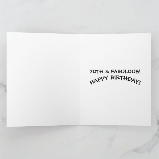 70誕生日年齢70ケーキグリーティングカード カード (内部)