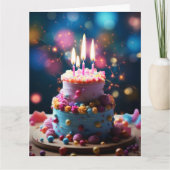 70誕生日年齢70ケーキグリーティングカード カード (正面)