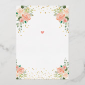 70誕生日応援から70年レディースバラ金ゴールド 箔招待状 (裏面)