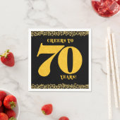 70誕生日応援から70年金ゴールドグリッター スタンダードカクテルナプキン (インサイチュ)