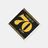 70誕生日応援から70年金ゴールドグリッター スタンダードカクテルナプキン (角)