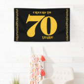 70誕生日応援から70年金ゴールドグリッター 横断幕 (インサイチュ)