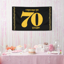 70誕生日応援から70年金ゴールドグリッター 横断幕