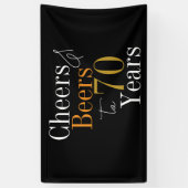 70誕生日応援とビアーズブラック金ゴールドパーティー 横断幕 (縦)