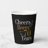 70誕生日応援とビアーズブラック金ゴールドパーティー 紙コップ (裏面)