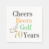 70誕生日応援&ビアーズゴルフミニマル スタンダードカクテルナプキン (正面)