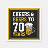 70誕生日応援&ビール70年おもしろい スタンダードカクテルナプキン (正面)