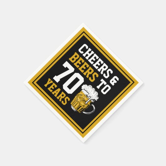 70誕生日応援&ビール70年おもしろい スタンダードカクテルナプキン (角)