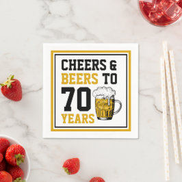 70誕生日応援&ビール70年おもしろい スタンダードカクテルナプキン