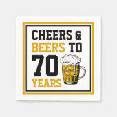 70誕生日応援&ビール70年おもしろい スタンダードカクテルナプキン (正面)