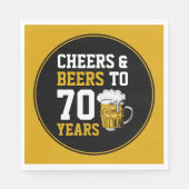 70誕生日応援&ビール70年おもしろい スタンダードランチョンナプキン (正面)