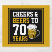70誕生日応援&ビール70年おもしろい ビールラベル (シングルラベル)